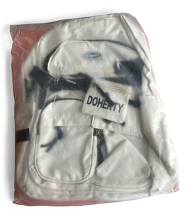"Doherty Preppy White Rucksack - Student Freizeit Daypack mit Fronttaschen" - Bild 1 von 2