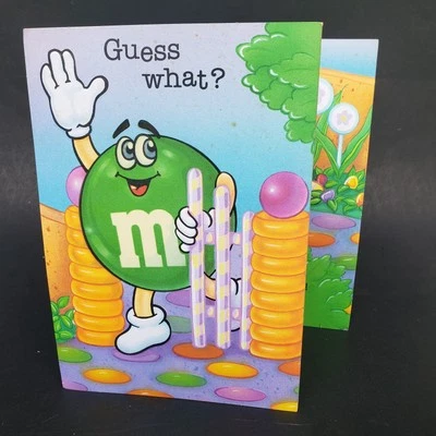 Vintage 1987 Hallmark M&M's Easter Greeting Card Green & Orange New No Envelope - Image 1 of 4