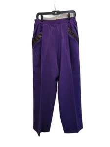 Pantalones para mujer Rafael forrados de lana morados ribete negro bolsillo talla 16 nuevos con etiquetas vintage - Imagen 1 de 12