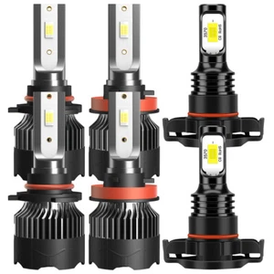For GMC Sierra 1500 2500 HD 2007-2013 LED High Low Headlights Fog Light Bulbs M8 - Picture 1 of 17