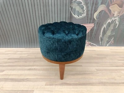 Ottoman stool, Quilted stool, Button stool, Stool for entry, Tripod stool, - Image 1 of 4