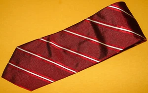 MEN'S MASSIMO DUTTI RED/WHITE STRIPED TIE - TIES - NECKWEAR - DESIGNER TIES. - Picture 1 of 3