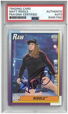 MATT RIDDLE SIGNED AUTOGRAPH SLABBED WWE 2021 TOPPS HERITAGE CARD PSA DNA