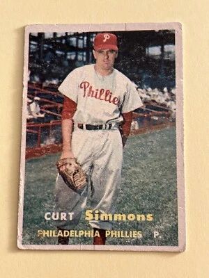 1957 Topps #158 Curt Simmons Philadelphia Phillies P523 - Image 1 of 2