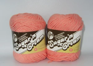 2 Skeins Lily Sugar'n Cream TEA ROSE 100% Cotton Yarn 2.5 Ounce Skeins - Picture 1 of 5