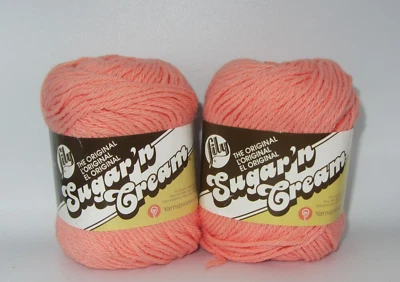 2 Skeins Lily Sugar'n Cream TEA ROSE 100% Cotton Yarn 2.5 Ounce Skeins - Image 1 of 4