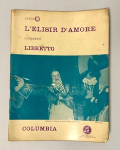 Vintage Libretto L'ELISIR D'AMORE G. Donizetti Opera 1959 EMI Book Italian RARE - Bild 1 von 20