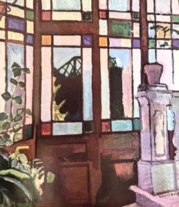 Finestra Raoul Dufy con vetri colorati 1954 stampa artistica ribaltabile placca libro 4 - Foto 1 di 3