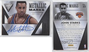 2013-14 Panini Titanium Metallic Marks Auto /299 John Starks #22 Auto