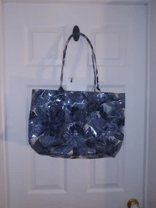  Victoria’s Secret VS PINk Summer Blue Tropical Floral Tote Purse & Pouch - Picture 1 of 7