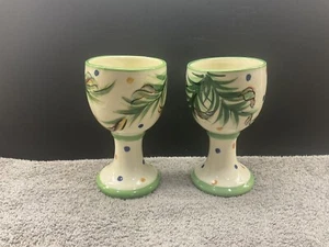 2001 Gail Pittman /vintage/Christmas Goblets/sold In Pair/ Excellent - Picture 1 of 9