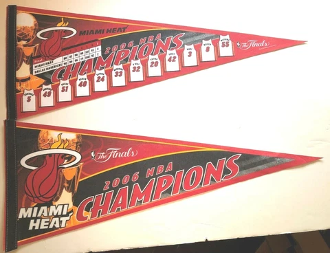 MIAMI HEAT 2006 NBA BASKETBALL CHAMPIONS VINTAGE RARE LOT PENNANTS NEW/MINT Cover