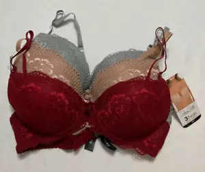 Rene Rofe 3er-Pack Blumenmuster Bügel Wertpaket BHs mehrfarbig 36C - Bild 1 von 3