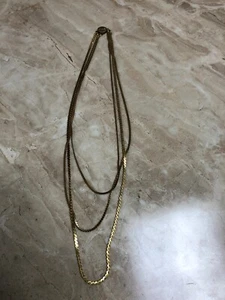 Vintage Sterling Silver 3 Tier Multi Strand Hammered Link Necklace Bin 9 - Picture 1 of 2