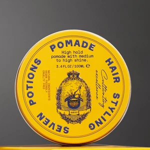 Seven Potions Hair Styling Pomade High Hold 100ml, Natural, Vegan, Cruelty Free - Picture 1 of 7