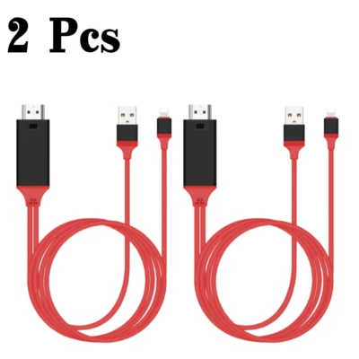 HDMI 适配器电缆 1080P 数字 AV 转换器 适用于 iPhone iPad iPod 转电视线 — 第 1/4 张图片