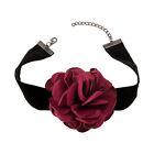 Big Rose Flower Choker Bracelet Wide Party Necklaces Neck Decoration Gift Do