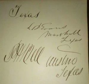 Texas Governor Peter H Bell (1810-1898) & Chief Justice Lemuel Evans Signatures - Picture 1 of 3