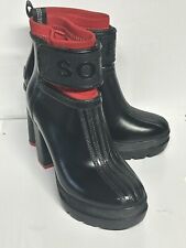 Sorel Medina III Black High Chunky Heel Platform Rain Boot Women's Size 6