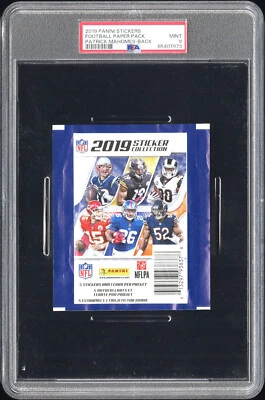 2019 Panini Stickers Pack SHOWING Patrick Mahomes CARD #59, PSA 9 POP 1, No 10 - Image 1 of 4