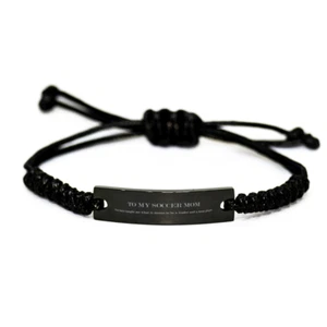 Lovely Soccer Mom Black Rope Bracelet, You have taught me what it means to be a - Picture 1 of 1
