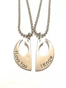 Star Wars Collane I Love You I Know Han Solo Leila Guerre Stellari Coppia Disney - Picture 1 of 1