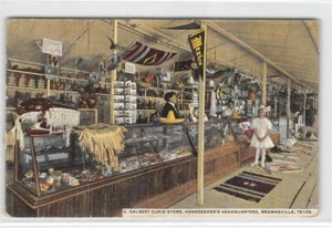 Galbert Curio Store, Brownsville, Texas Postkartenständer 1914 Antik Denison, TX - Bild 1 von 2