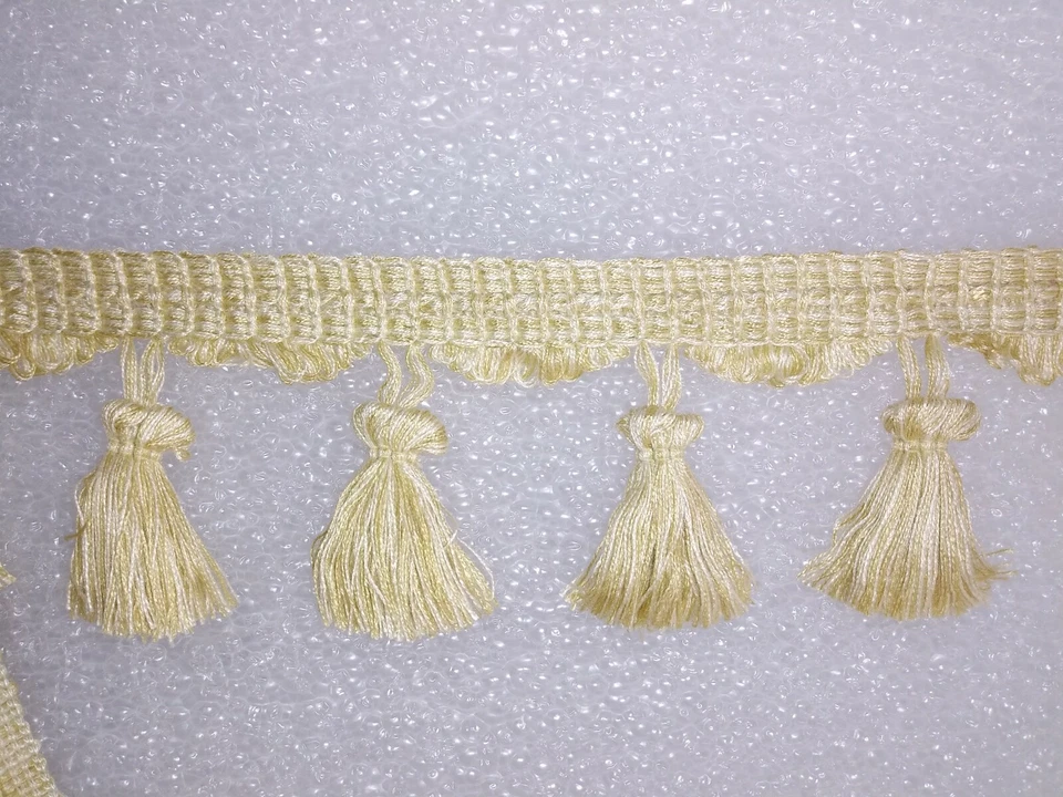 FRANJA BORLA 6 JARDAS 3"-AMARELO/CREME - Acabamento em tecido para cortina para estofados  - Imagem 1 de 1