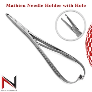 Dental Mathieu Slim Needle Holder Forceps Orthodontic Ligature Pliers Hole Tip - Picture 1 of 2
