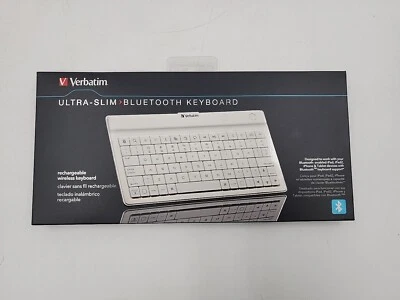 Verbatim 97754 White Ultra Slim Bluetooth Wireless Mobile Keyboard Rechargeable - Image 1 of 4