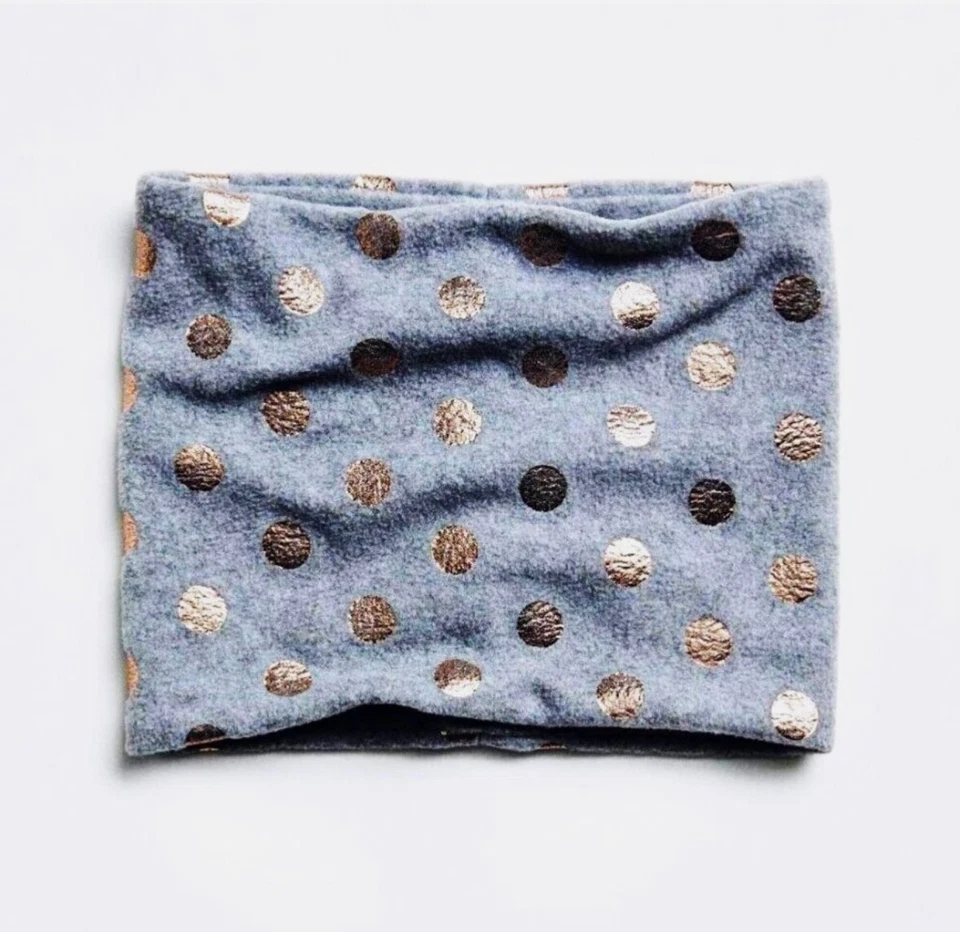 GAP Kids девочек один размер серый золотой горошек Pro флис шеи подогреватель / шарф петля - Изображение 1 из 1