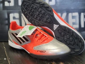 2012 Adidas F10 TF Silver/Orange V21334 Turf Futsal Indoor Soccer Shoes Men 12.5 - Picture 1 of 3
