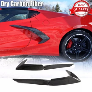 DRY CARBON Side Fender Vent Door Scoop Garnish For 2020-Up Chevrolet Corvette C8 - Picture 1 of 12
