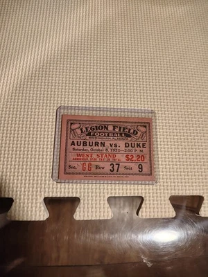 Auburn Vs Duke October 8th 1932 Football Ticket Mint Condition Very Rare - Image 1 of 2