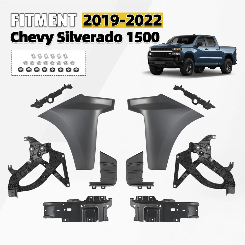 Front Bumper End Cap For 2019-2022 Chevrolet Silverado 1500 w/ Bracket - Image 1 of 4