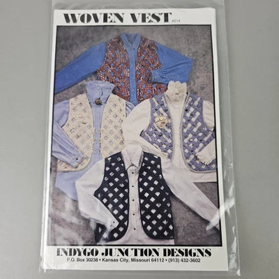 1993 Vintage Indygo Junction Designs Woven Vest Pattern Uncut - Image 1 of 2