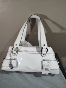 Bolso de hombro Franco Sarto blanco dos asas mediano charol nuevo con etiquetas - Imagen 1 de 12