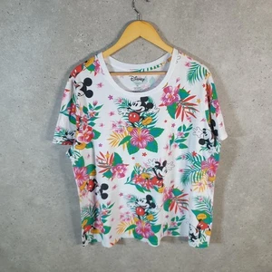 Vintage Disney Land All Over Print AOP T-Shirt Damen XL weiß Logo Grafik - Bild 1 von 7