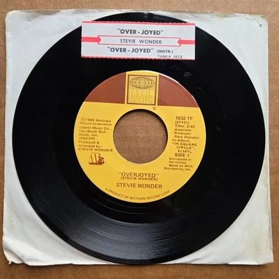 STEVIE WONDER Overjoyed/Instrumental TAMLA SOUL 45 7" Record Vinyl Records - Image 1 of 2