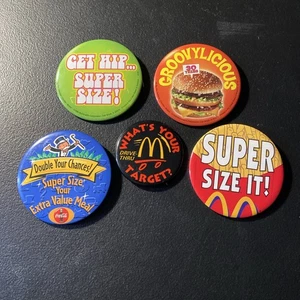 McDonalds Pinback Button Employee Lot Of 5 Free Shipping M - Picture 1 of 3