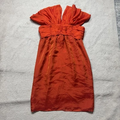 Vestido Paul & Joe Mujer 42 Naranja Triolet Seda Sin Tirantes Lazo Espalda Cóctel Fiesta Foto 1 de 4