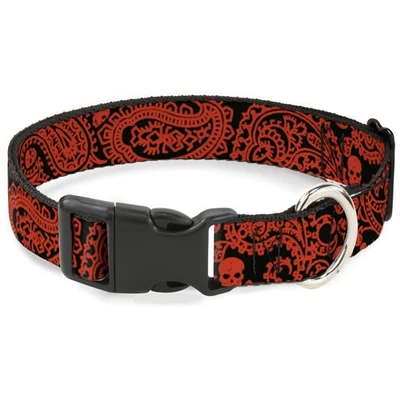 Plastic Clip Collar Bandana/Skulls Black/Orange WIDE-Medium 16 (Importación USA) - Imagen 1 de 4