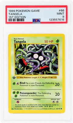 1999 Pokemon Base Set Tangela 1st Edition #66 PSA 9 - Image 1 of 2