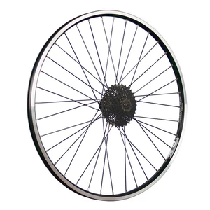 26 Zoll Fahrrad Hinterrad Hohlkammer mit Shimano 8 Gang Kassette Set schwarz - Bild 1 von 9