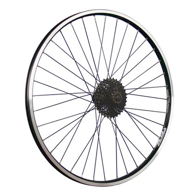 26 Zoll Fahrrad Hinterrad Hohlkammer mit Shimano 8 Gang Kassette Set schwarz - Bild 1 von 4