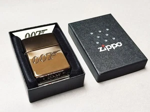 2020 GENUINE UNUSED ZIPPO LIGHTER 007 JAMES BOND 49283 BRASS/GOLD EFFECT & LOGO - Picture 1 of 9