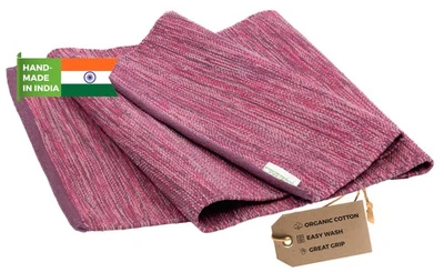 Estera de yoga de algodón orgánico - Alfombra de yoga plegable tejida a mano antideslizante proporciona... Foto 1 de 4