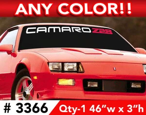 CLASSIC CAMARO Z28 RS SS 2 FARBEN WINDSCHUTZSCHEIBENAUFKLEBER AUFKLEBER 43"w x 3" - Bild 1 von 4