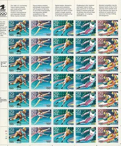 Scott # 2611-15 - 29 Cent 1992 Winter Olympics - Mint Sheet - Cat. $21.00 - Picture 1 of 1