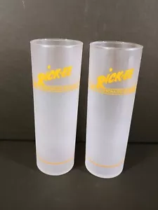 Pair Of Vintage RICK-33 Non-Carbonated Beverage GIN Frosted Glasses NOS 1950/60s - Picture 1 of 2